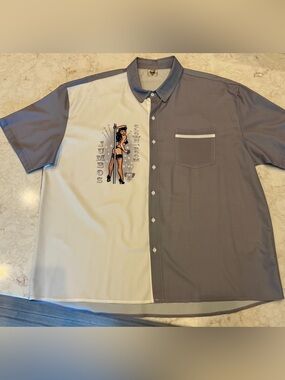 Men’s Hardaddy Two-Tone Pinup Graphic Button-Up Shirt